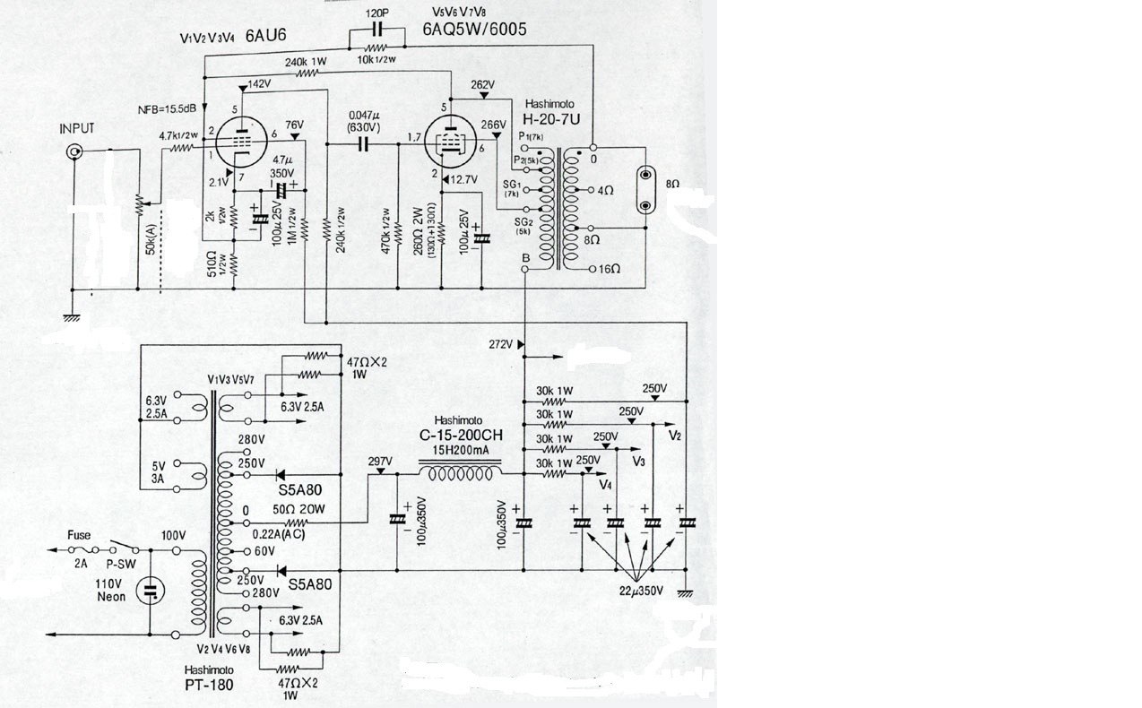 HEATHKIT 55 WATT TUBE AMPLIFIER SCHEMATIC