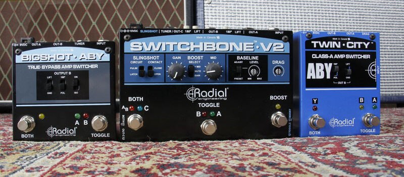 introductory photo showing three ABY switchers made by Radial Engineering