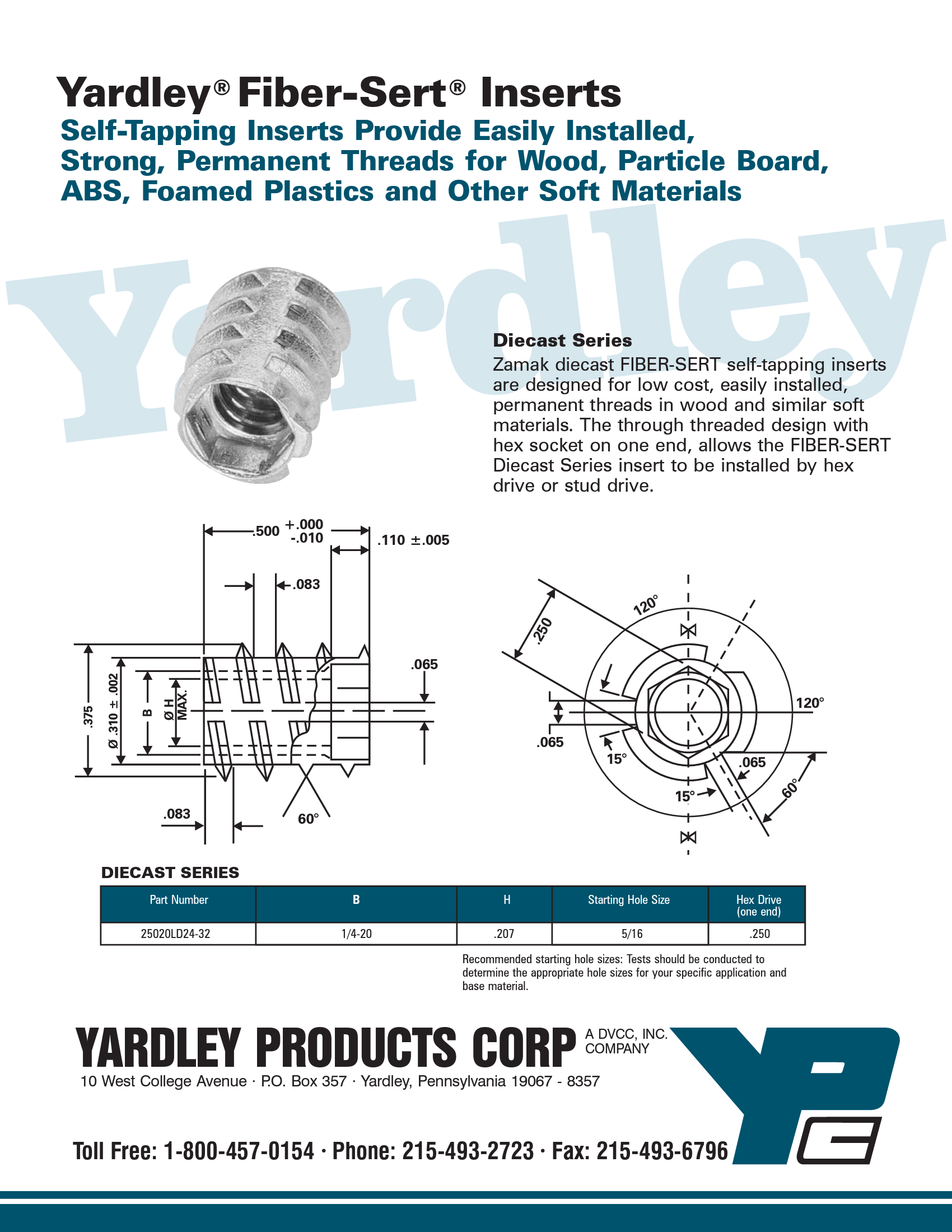 Yeardley Threaded Inserts